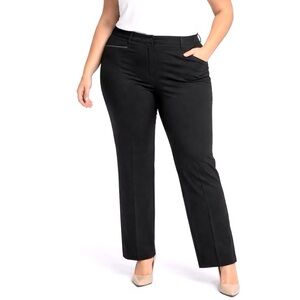 NYDJ Straight Leg Trouser Pant Black Skinny Slimming Stretch Knit Size 24W